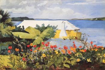 Winslow Homer : Flower Garden and Bungalow, Bermuda